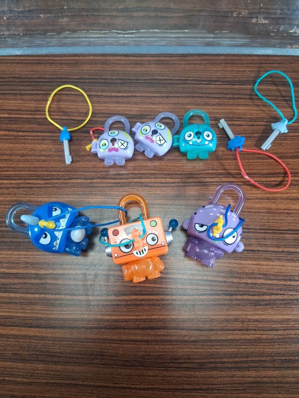 Hasbro Lock Stars Lot Of 6 Colorful Monsters & Keys Fun Playful Kids